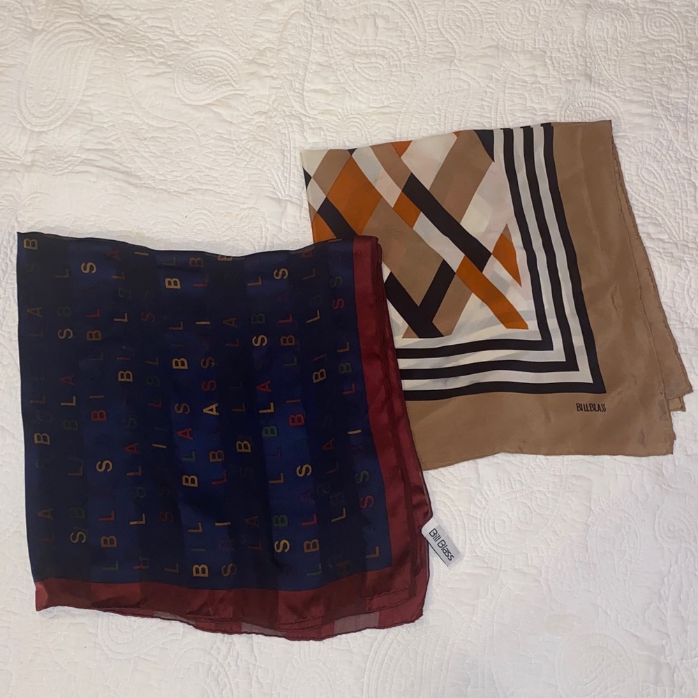 Vintage Bill Blass Silk Scarfs lot